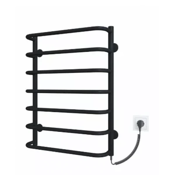 Полотенцесушитель электрический DEFFI Стандарт 500x700 мм 100 Вт правый черный