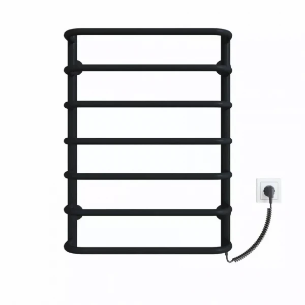 Полотенцесушитель электрический DEFFI Стандарт 500x700 мм 100 Вт правый черный