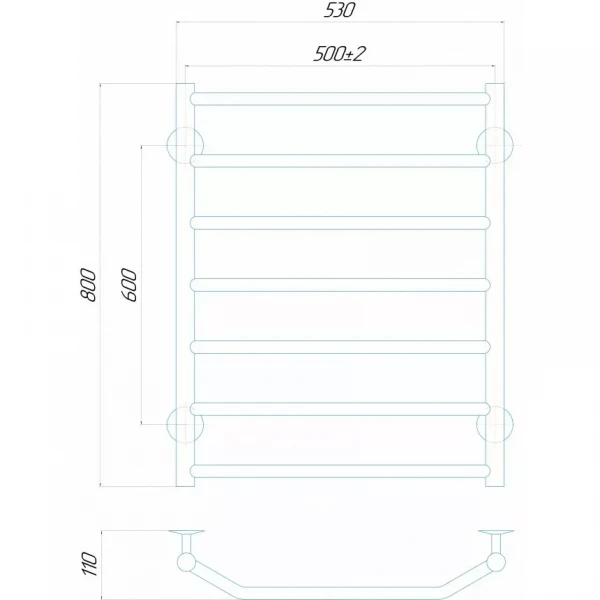 Полотенцесушитель водяной DEFFI Трапеция 500x800 мм