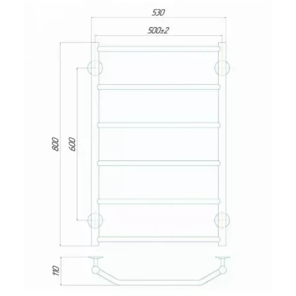 Полотенцесушитель электрический DEFFI Трапеция 500x800 мм, 120 Вт, хромированный, правый