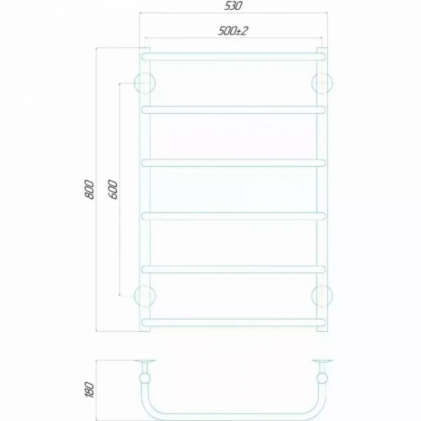 Полотенцесушитель водяной DEFFI Стандарт 500x800 мм