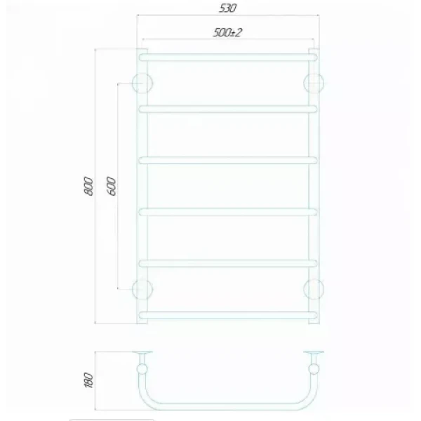 Полотенцесушитель водяной DEFFI Стандарт 500x800 мм