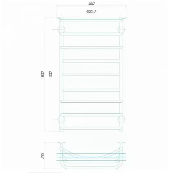 Полотенцесушитель водяной DEFFI Юность 500x900 мм