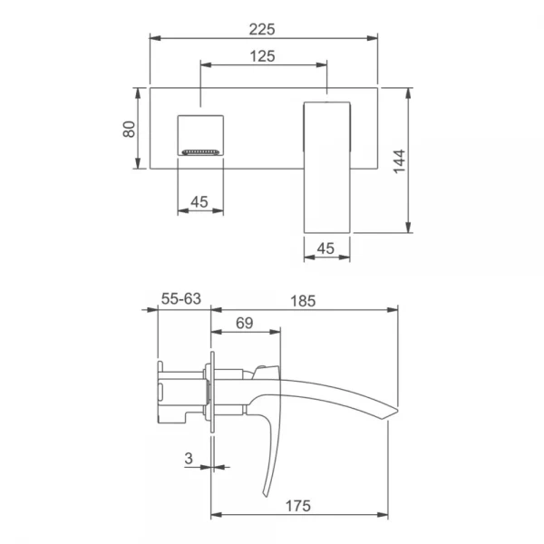 Смеситель для умывальника GAPPO G1007-2 хромированный