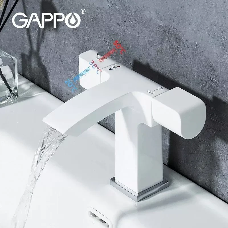 Смеситель для умывальника GAPPO G1007-50 белый/хром