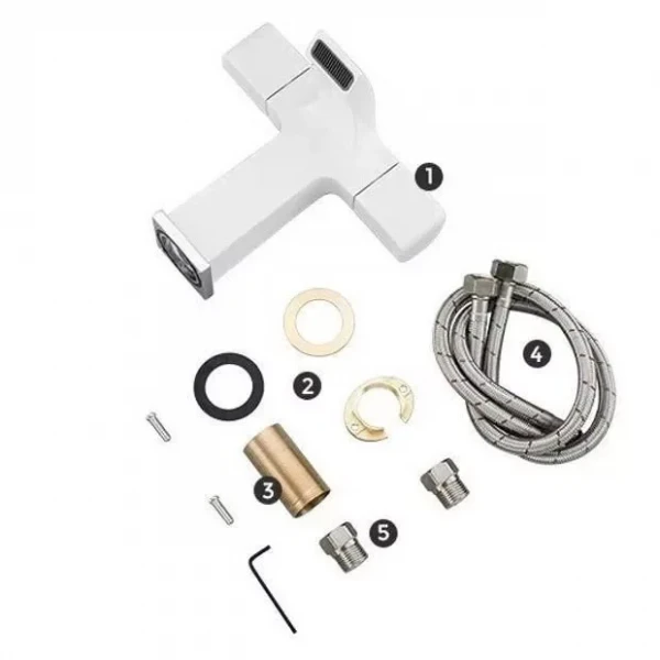 Змішувач для умивальника GAPPO G1007-50, білий/хром