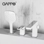 Змішувач для ванни на борт GAPPO G1117-8, білий/хром