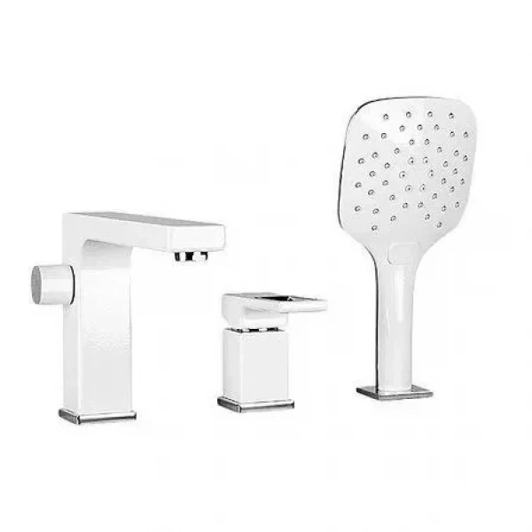 Змішувач для ванни на борт GAPPO G1117-8, білий/хром