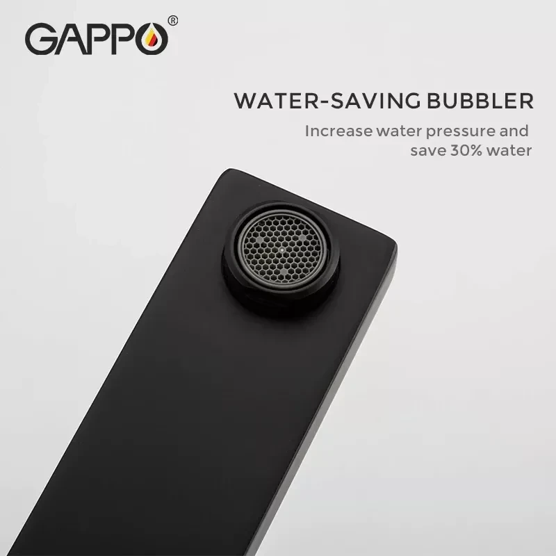Душевая система GAPPO G2417-6 черная с переключателем на лейку