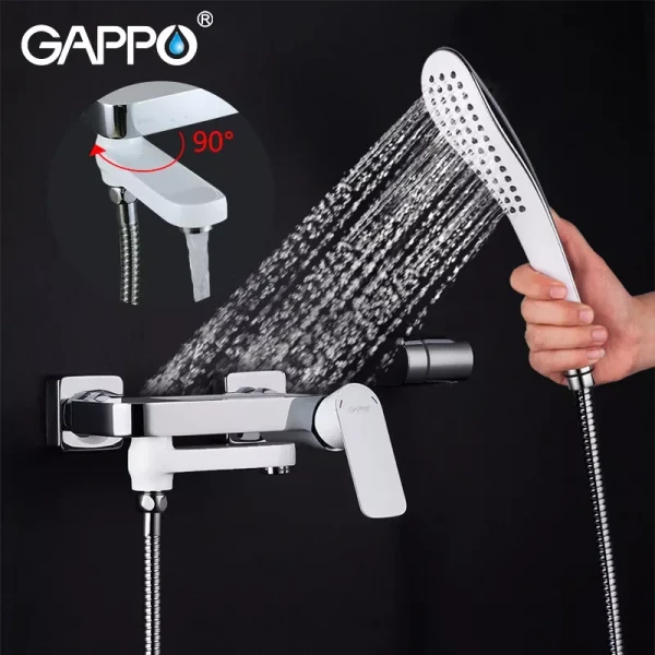 Смеситель для ванны GAPPO G3248 белый/хром