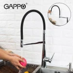 Смеситель для кухни GAPPO G4398-15 с гибким изливом черный/хром, 2 режима