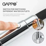 Смеситель для кухни GAPPO G4398-15 с гибким изливом черный/хром, 2 режима
