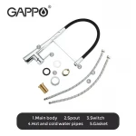 Смеситель для кухни GAPPO G4398-15 с гибким изливом черный/хром, 2 режима