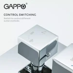 Душевая система встроенная GAPPO G7107-40 хромированная с переключателем на лейку 3-функции