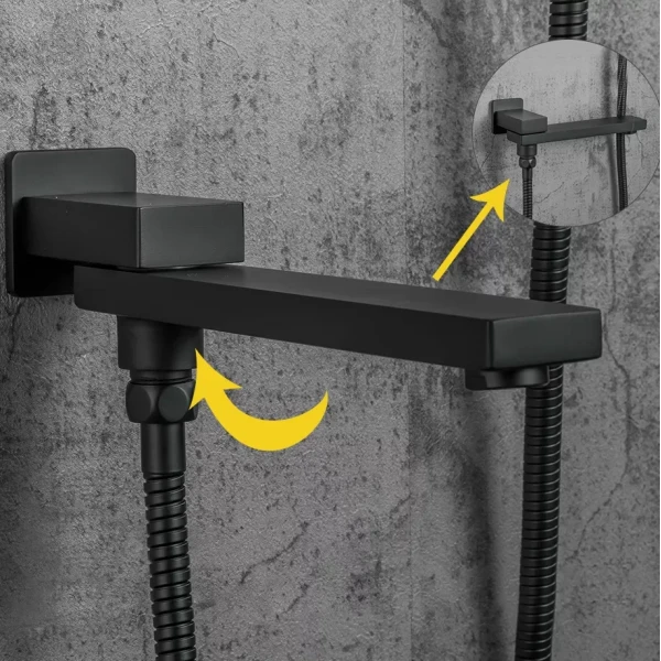 Душевая система GAPPO G7117-6 с переключателем на лейку на 3 функции черная