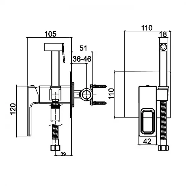 Гигиенический душ GAPPO G7217-8 белый/хром