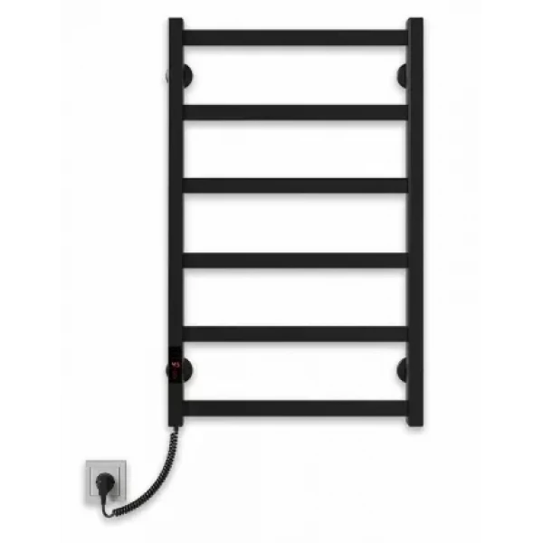 Полотенцесушитель электрический DEFFI Avast 500x800 140 Вт левый черный