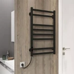 Полотенцесушитель электрический DEFFI Avast 500x800 140 Вт левый черный