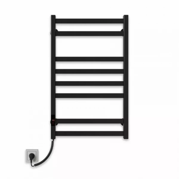 Полотенцесушитель электрический DEFFI Avast 500x800 140 Вт левый черный