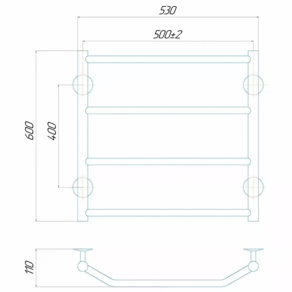 Полотенцесушитель электрический DEFFI Трапеция 500x600 мм 95 Вт хромированная левая
