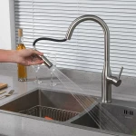 Смеситель для кухни GAPPO G4398-45 с выдвижным изливом сатин, 2 режима