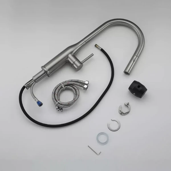 Смеситель для кухни GAPPO G4398-45 с выдвижным изливом сатин, 2 режима