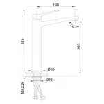 Смеситель для умывальника FRAP F1061-2 высокий хромированный