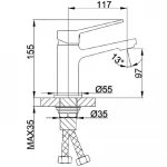 Смеситель для умывальника FRAP F1062 черный