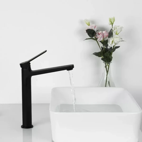 Смеситель для умывальника FRAP F1062-2 высокий черный