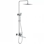 Душевая система FRAP F2461 с поворотным изливом, переключателем на лейку, 3 режима, белая/хром