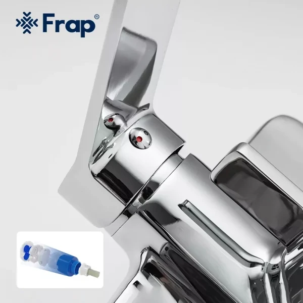 Душевая система FRAP F2461 с поворотным изливом, переключателем на лейку, 3 режима, белая/хром