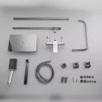 Душевая система FRAP F2461 с поворотным изливом, переключателем на лейку, 3 режима, белая/хром