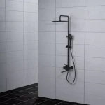 Душевая система FRAP F2462 с поворотным изливом и переключателем на лейку, 3 режима, черная