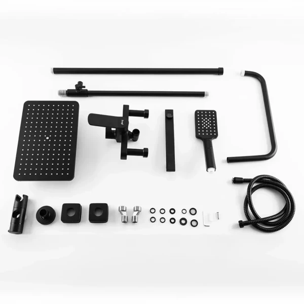 Душевая система FRAP F2462 с поворотным изливом и переключателем на лейку, 3 режима, черная