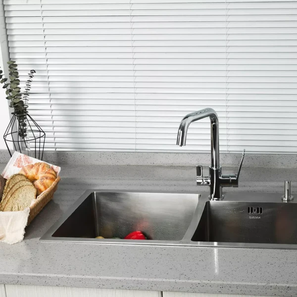 Смеситель для кухни FRAP F4361 хромированный для двух вод