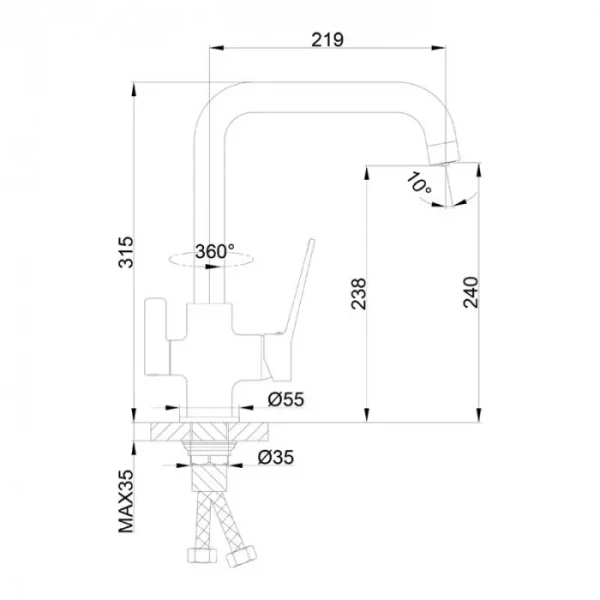 Смеситель для кухни FRAP F4361 хромированный для двух вод