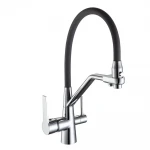 Смеситель для кухни FRAP F4374 серый/хром для двух видов воды