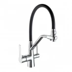 Смеситель для кухни FRAP F4374-1 черный/хром для двух типов воды