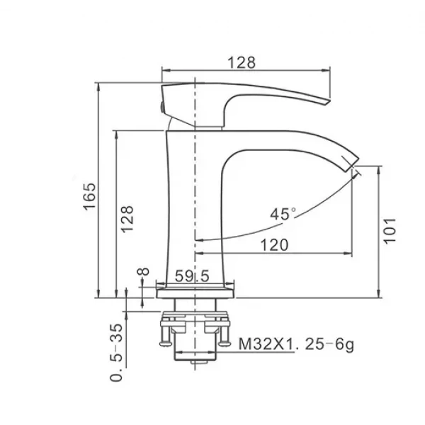 Смеситель для умывальника GAPPO G1007-6 черный