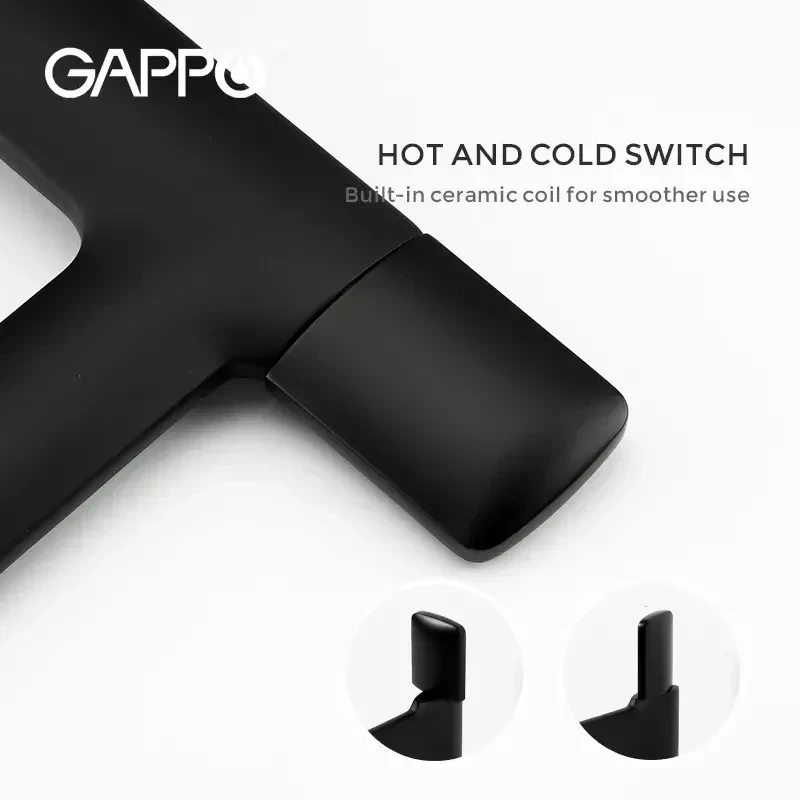 Смеситель для умывальника GAPPO G1052-86 черный