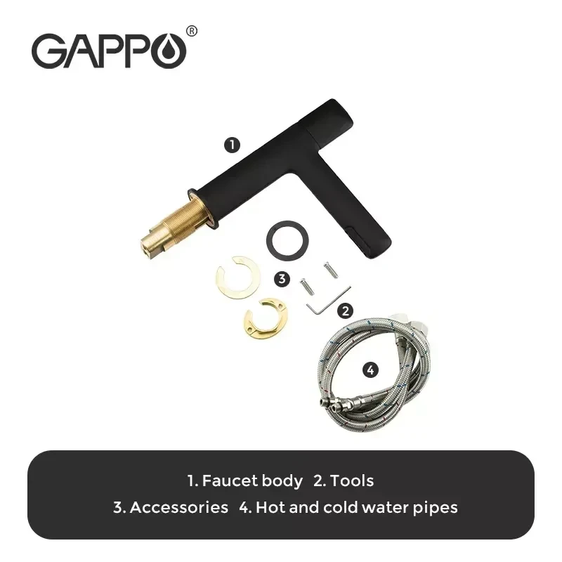 Смеситель для умывальника GAPPO G1052-86 черный