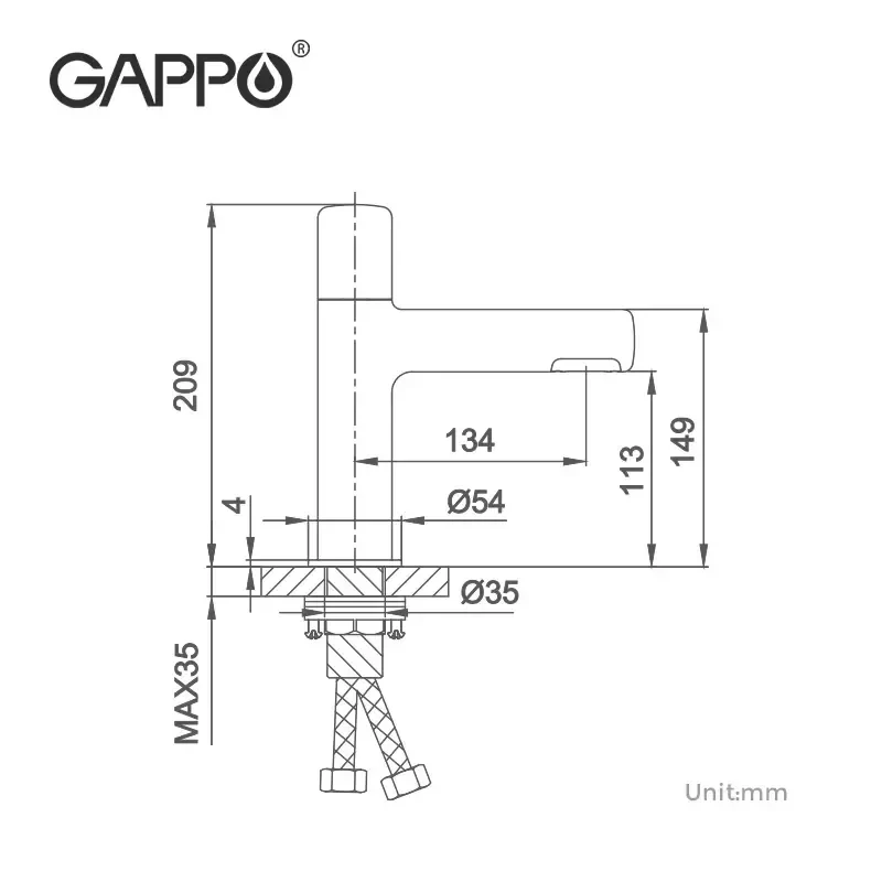 Смеситель для умывальника GAPPO G1052-86 черный