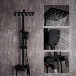 Душевая система GAPPO G2407-6 черная с переключателем на лейку 3 функции