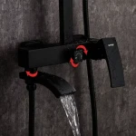 Душевая система GAPPO G2407-6 черная с переключателем на лейку 3 функции