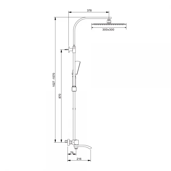 Душевая система GAPPO G2407-6 черная с переключателем на лейку 3 функции