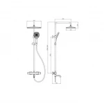 Душова система з термостатом GAPPO G24791, 3-функціональна лійка, хром