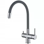 Смеситель для кухни GAPPO G4398-30 с гибким изливом серый/хром