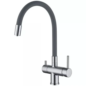 Смеситель для кухни GAPPO G4398-30 с гибким изливом серый/хром