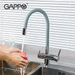Смеситель для кухни GAPPO G4398-30 с гибким изливом серый/хром