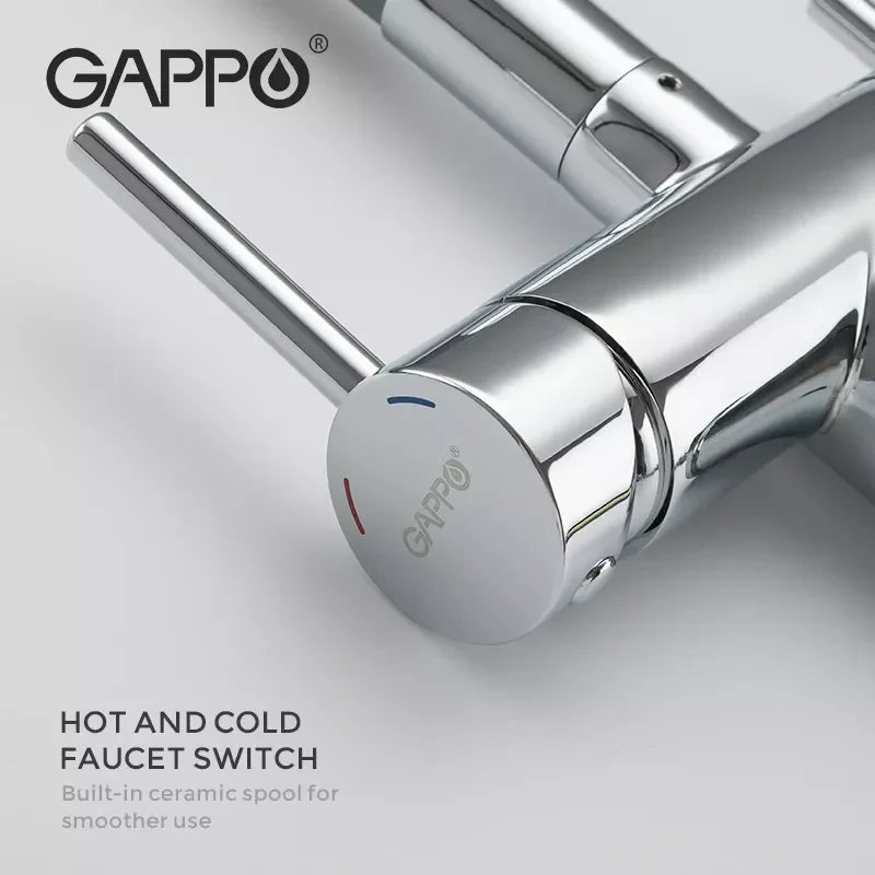Смеситель для кухни GAPPO G4398-30 с гибким изливом серый/хром